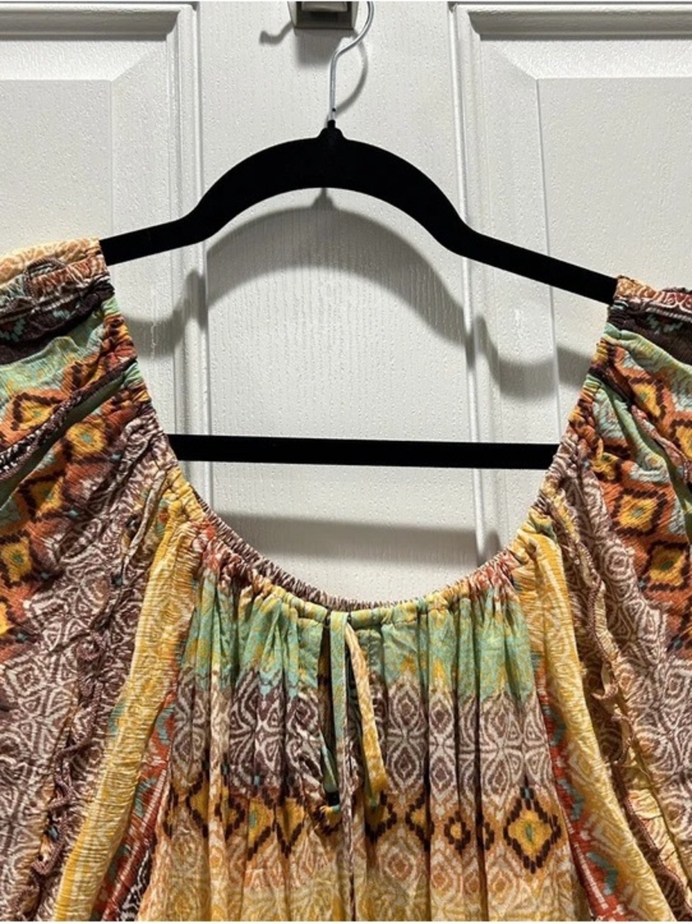 Democracy Multi-Color Off-Shoulder Boho Tunic - Picture 2 of 5